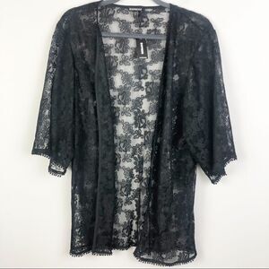 EXPRESS | Lace Kimono Black Short Sleeve New Small